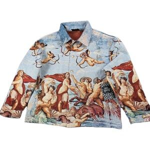 NWT Rebel Vengeance The Birth of Venus Woven Art Tapestry Shirt Jacket Sz Large